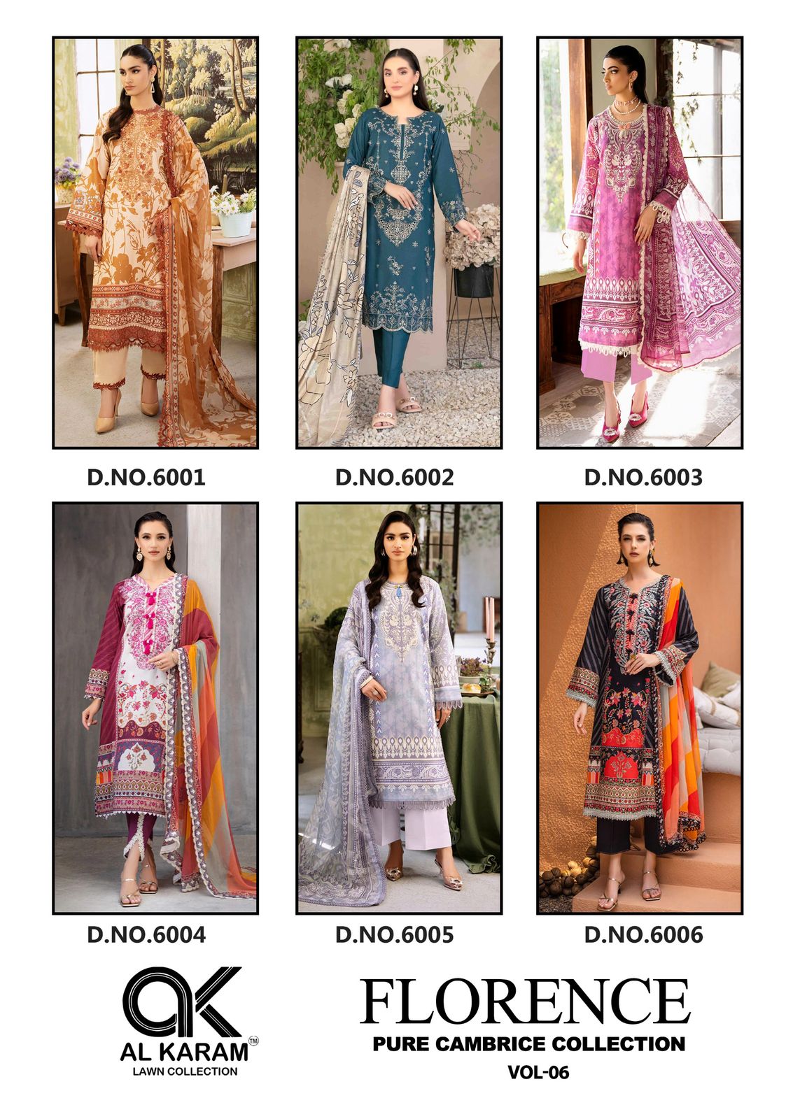 Florence Vol 6 By Al Karam Lawn Cotton Pakistani Readymade Suits Orders In India